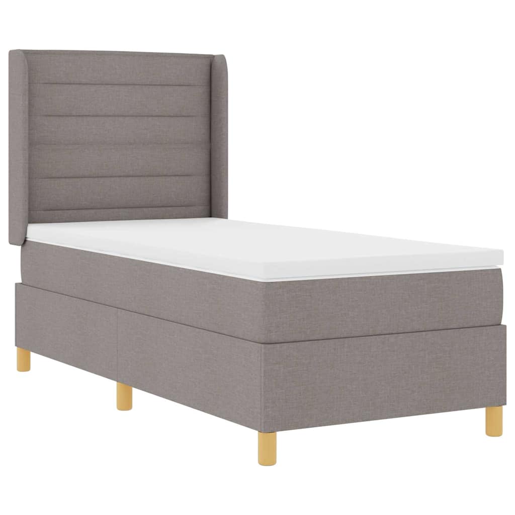 Boxspringbett mit Matratze mit Kopfteil Taupe 80 x 200 cm Stoff