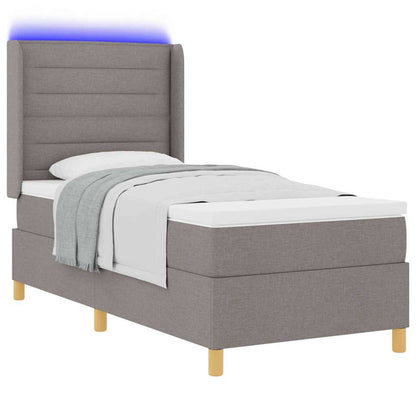 Boxspringbett mit Matratze mit Kopfteil Taupe 80 x 200 cm Stoff