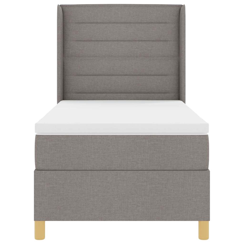 Boxspringbett mit Matratze Taupe 100 x 200 cm Stoff
