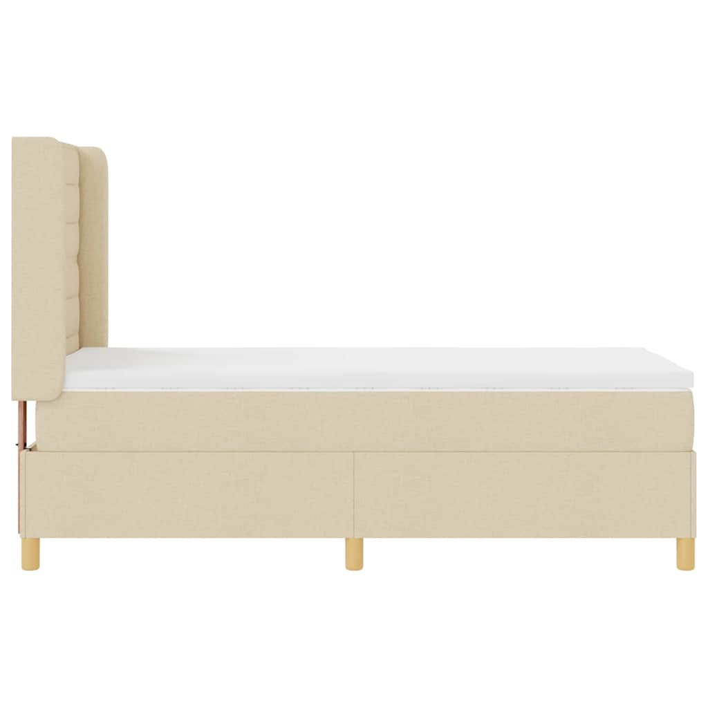 Boxspringbett mit Matratze Creme 100 x 200 cm Stoff