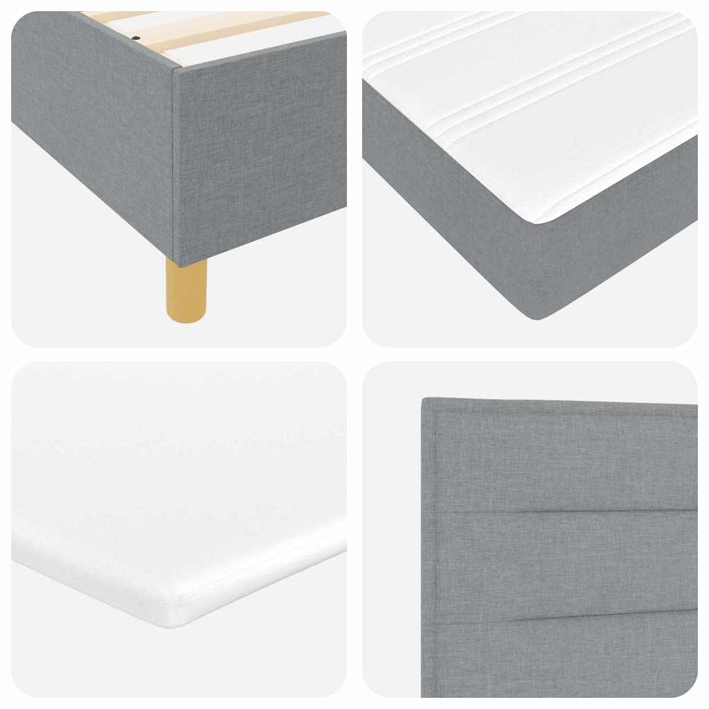 vidaXL Boxspringbett mit Matratze Hellgrau 140 x 190 cm Stoff