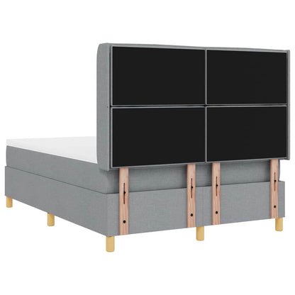 vidaXL Boxspringbett mit Matratze Hellgrau 140 x 190 cm Stoff