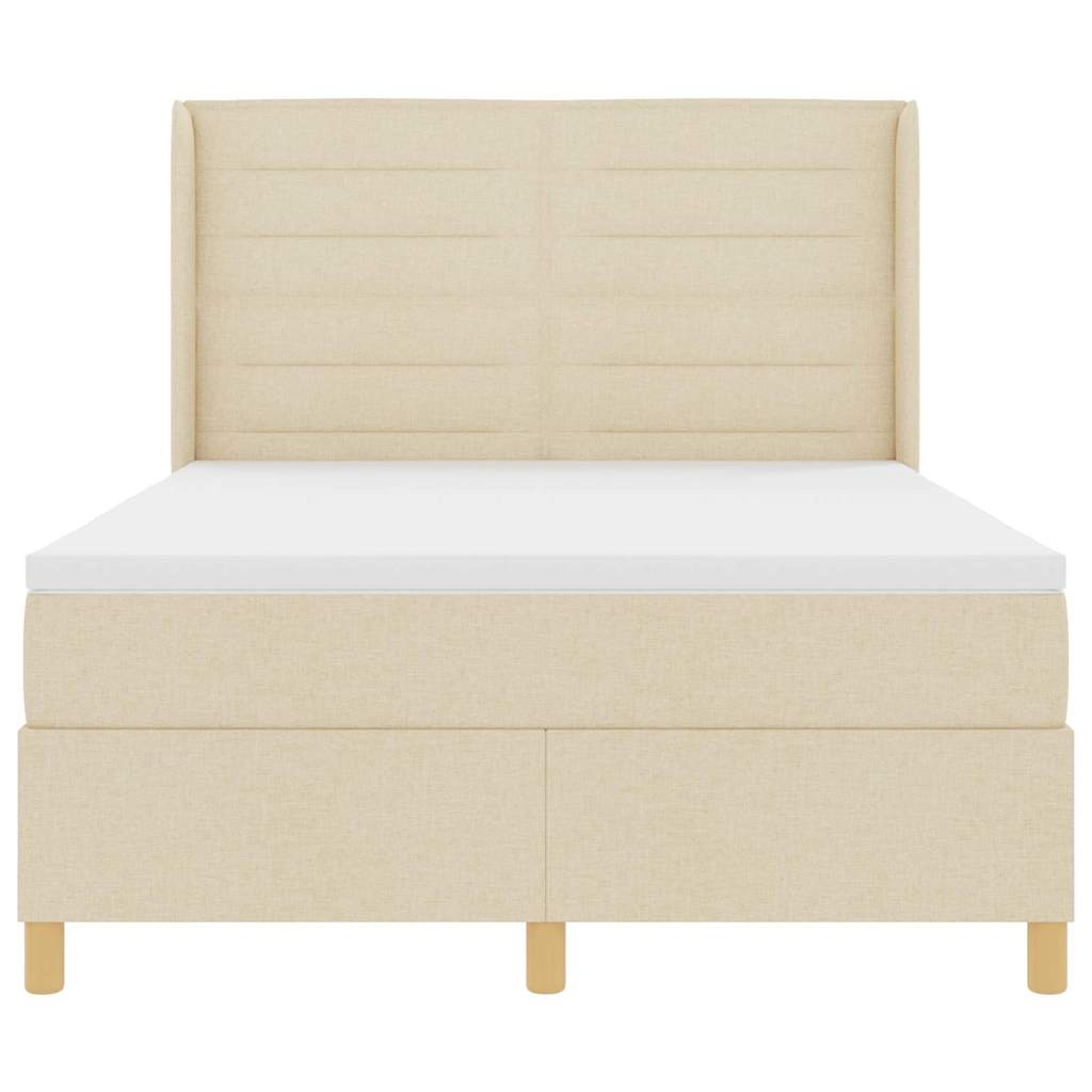 Boxspringbett mit Matratze Creme 140 x 200 cm Stoff