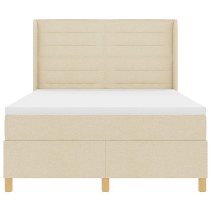 Boxspringbett mit Matratze Creme 140 x 200 cm Stoff