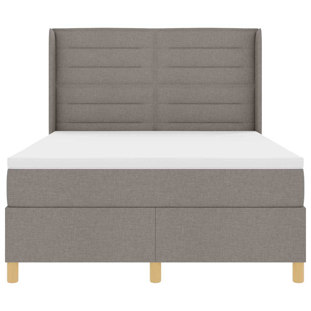 Boxspringbett mit Matratze Taupe 140 x 200 cm Stoff