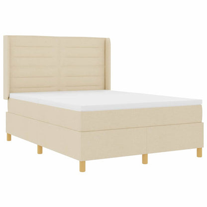 Boxspringbett mit Matratze Creme 140 x 200 cm Stoff