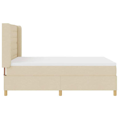 Boxspringbett mit Matratze Creme 140 x 200 cm Stoff