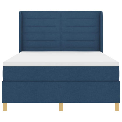 Boxspringbett mit Matratze mit Kopfteil Blau 140 x 200 cm Stoff