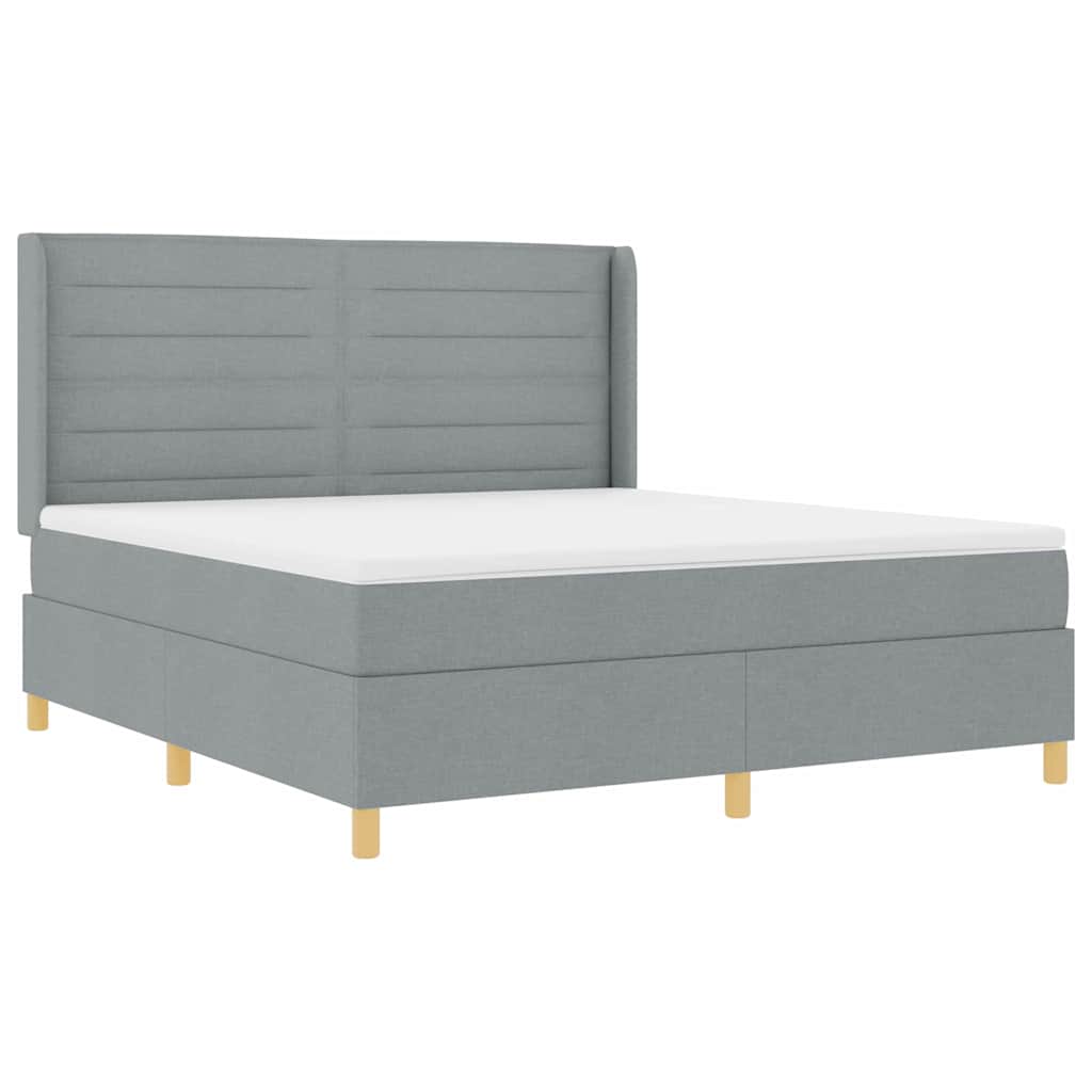 Boxspringbett mit Matratze Hellgrau 140 x 200 cm Stoff