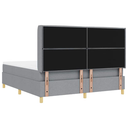 Boxspringbett mit Matratze Hellgrau 140 x 200 cm Stoff