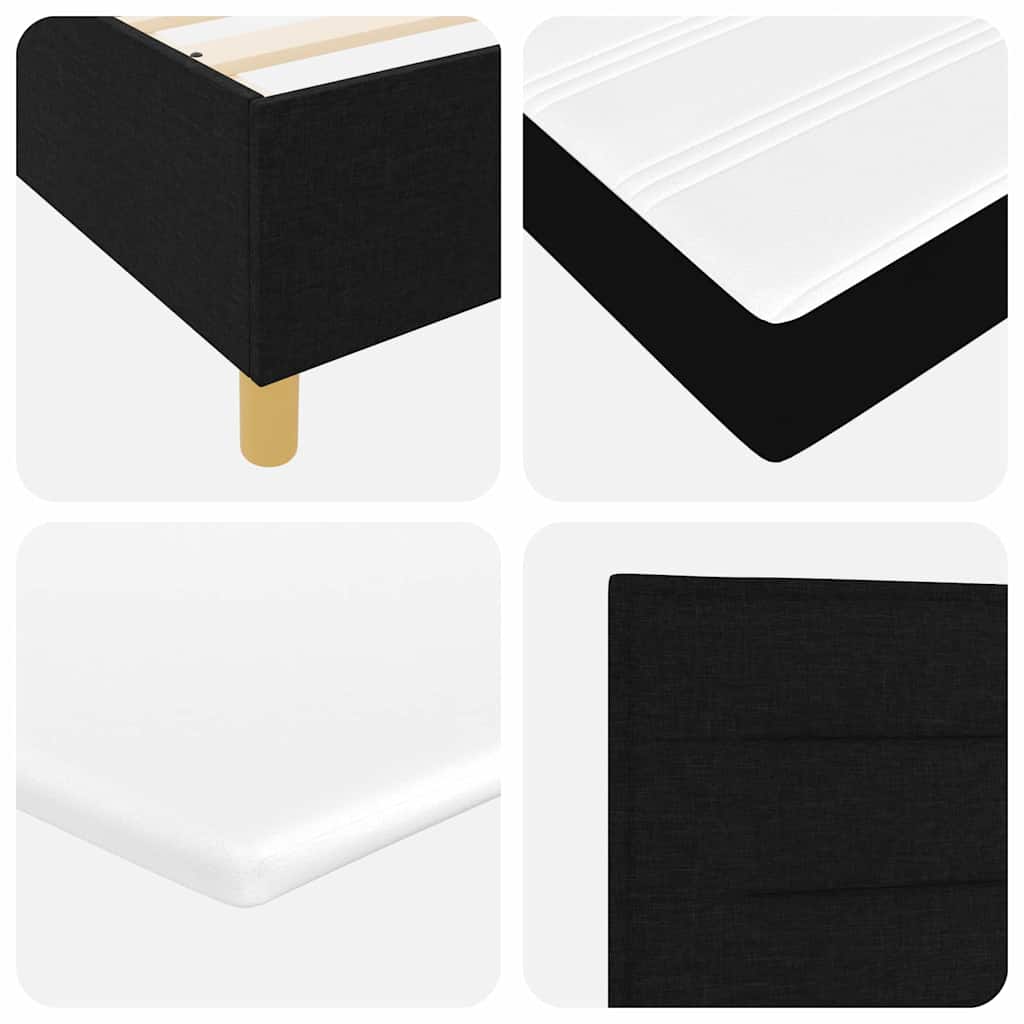 vidaXL Boxspringbett mit Matratze Schwarz 140 x 200 cm Stoff