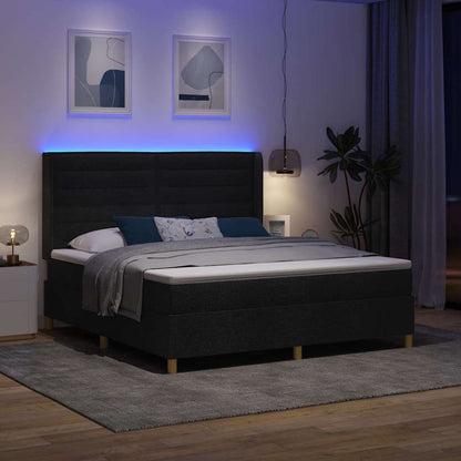 vidaXL Boxspringbett mit Matratze Schwarz 140 x 200 cm Stoff