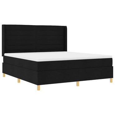 vidaXL Boxspringbett mit Matratze Schwarz 140 x 200 cm Stoff