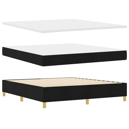 vidaXL Boxspringbett mit Matratze Schwarz 140 x 200 cm Stoff