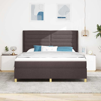 Boxspringbett mit Matratze Braun 140 x 200 cm Stoff