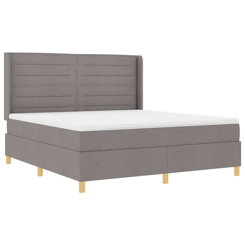 Boxspringbett mit Matratze Taupe 140 x 200 cm Stoff
