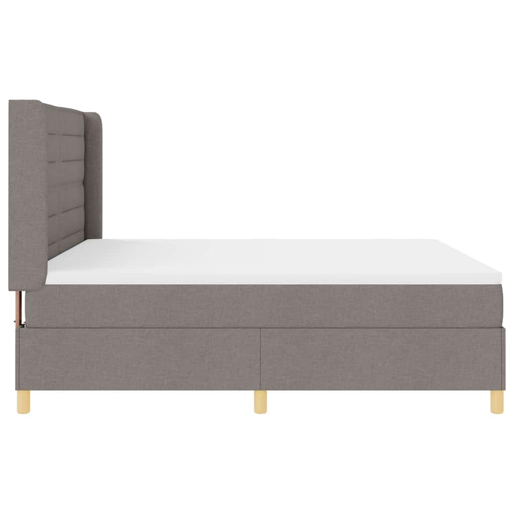 Boxspringbett mit Matratze Taupe 140 x 200 cm Stoff