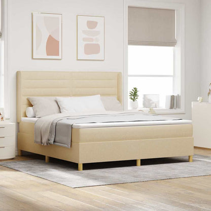 Boxspringbett mit Matratze Creme 140 x 200 cm Stoff