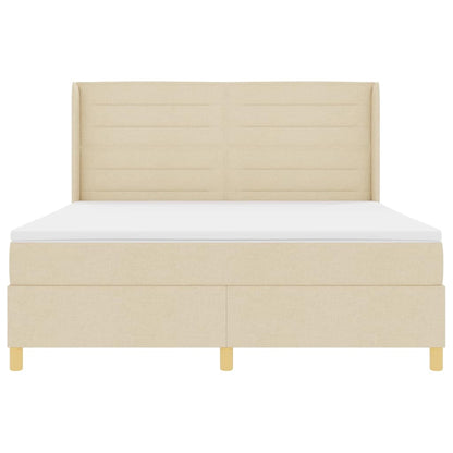 Boxspringbett mit Matratze Creme 140 x 200 cm Stoff