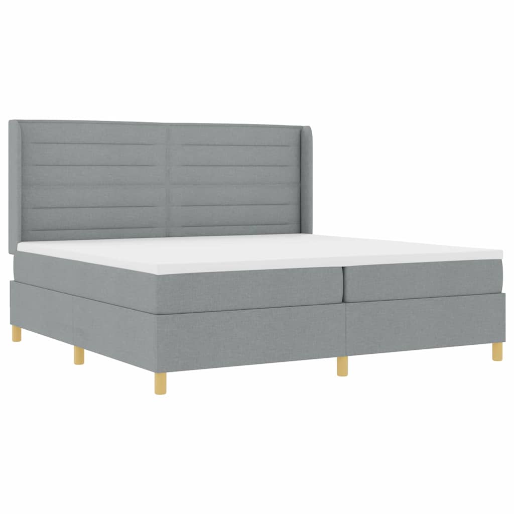 Boxspringbett mit Matratze Hellgrau 140 x 200 cm Stoff