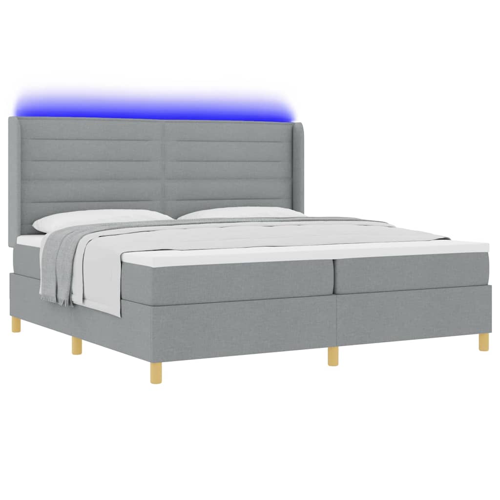 Boxspringbett mit Matratze Hellgrau 140 x 200 cm Stoff