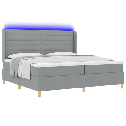 Boxspringbett mit Matratze Hellgrau 140 x 200 cm Stoff