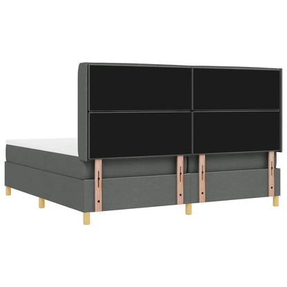 Boxspringbett mit Matratze mit LED Grau 140 x 200 cm Stoff