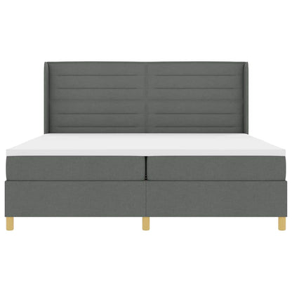 Boxspringbett mit Matratze mit LED Grau 140 x 200 cm Stoff