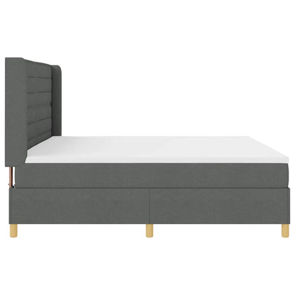 Boxspringbett mit Matratze mit LED Grau 140 x 200 cm Stoff