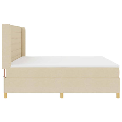 Boxspringbett mit Matratze mit LED Creme 140 x 200 cm Stoff