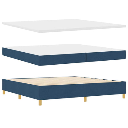Boxspringbett mit Matratze mit Kopfteil Blau 140 x 200 cm Stoff