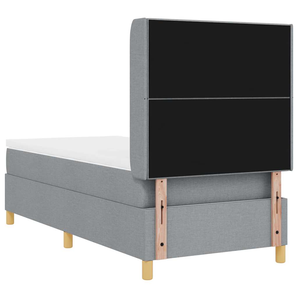 vidaXL Boxspringbett mit Matratze Hellgrau 140 x 200 cm Stoff