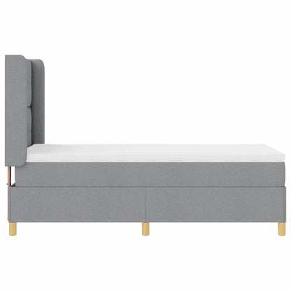 vidaXL Boxspringbett mit Matratze Hellgrau 140 x 200 cm Stoff