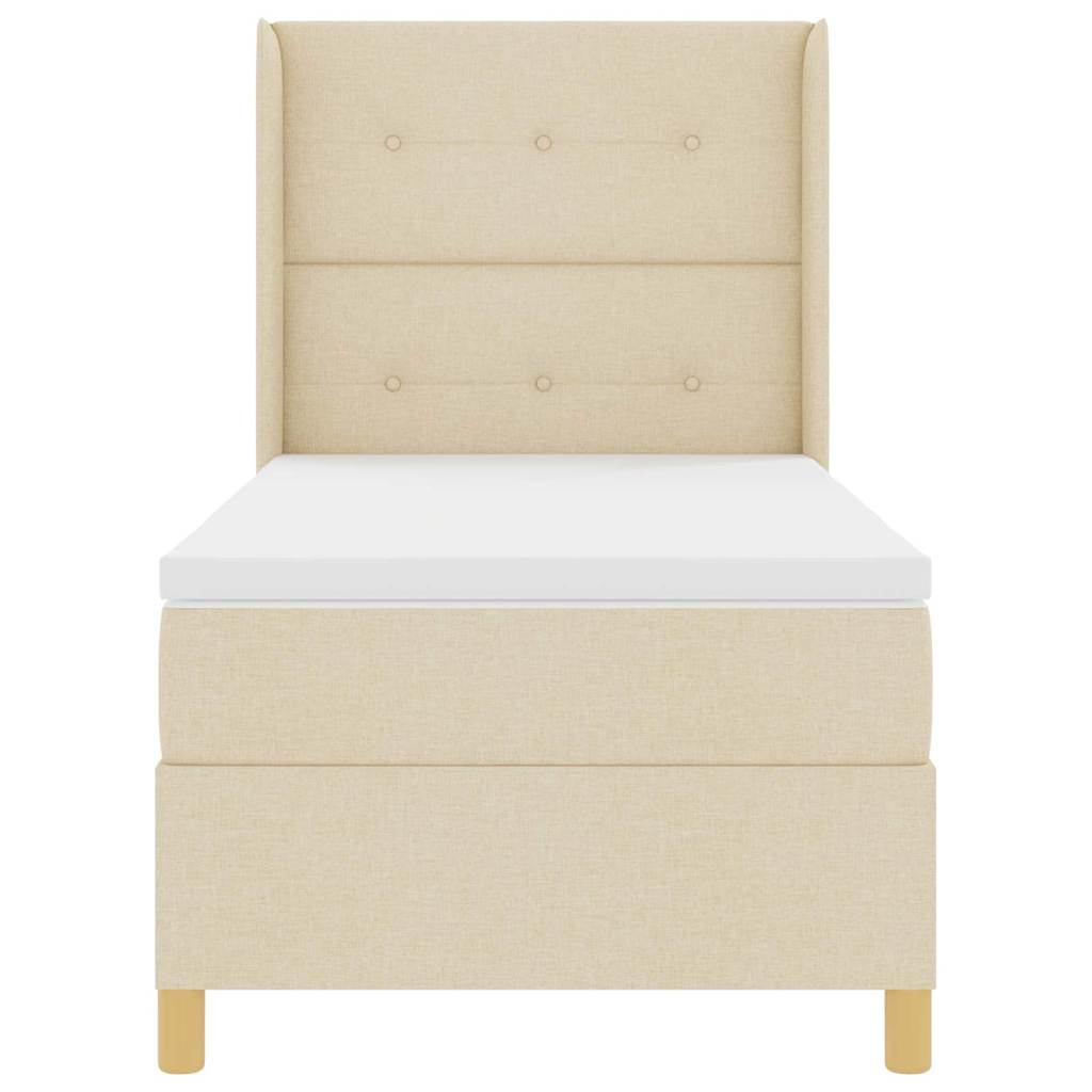 Boxspringbett mit Matratze Creme 140 x 200 cm Stoff