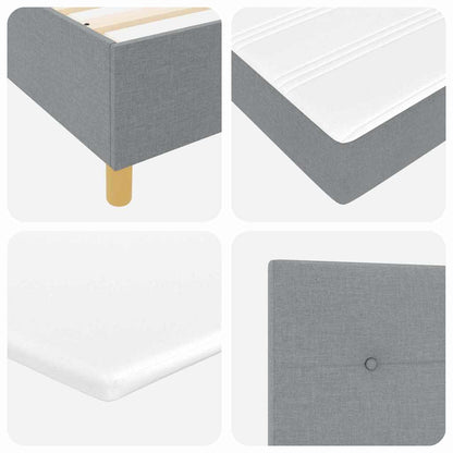 vidaXL Boxspringbett mit Matratze Hellgrau 140 x 190 cm Stoff