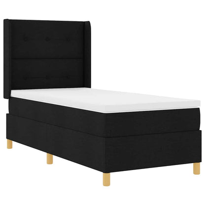 Boxspringbett mit Matratze Schwarz 140 x 190 cm Stoff