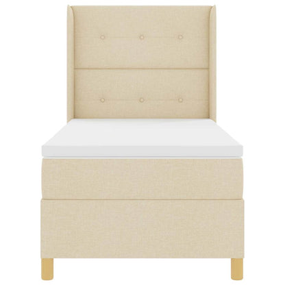 Boxspringbett mit Matratze Creme 140 x 200 cm Stoff