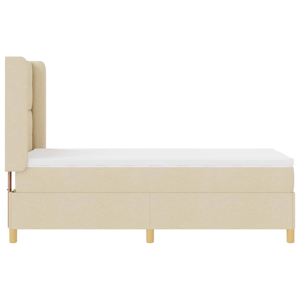 Boxspringbett mit Matratze Creme 140 x 200 cm Stoff