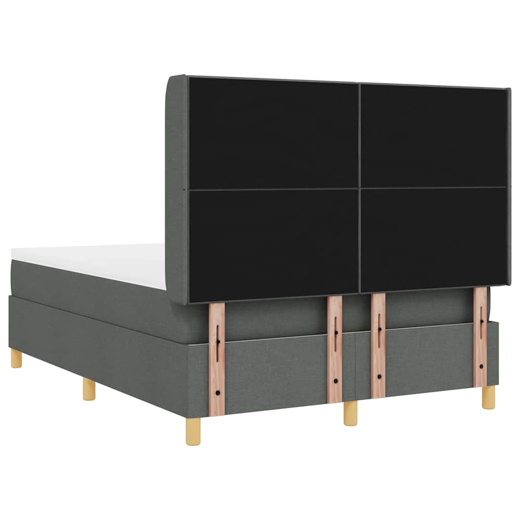 Boxspringbett mit Matratze mit Kopfteil Grau 140 x 190 cm Stoff