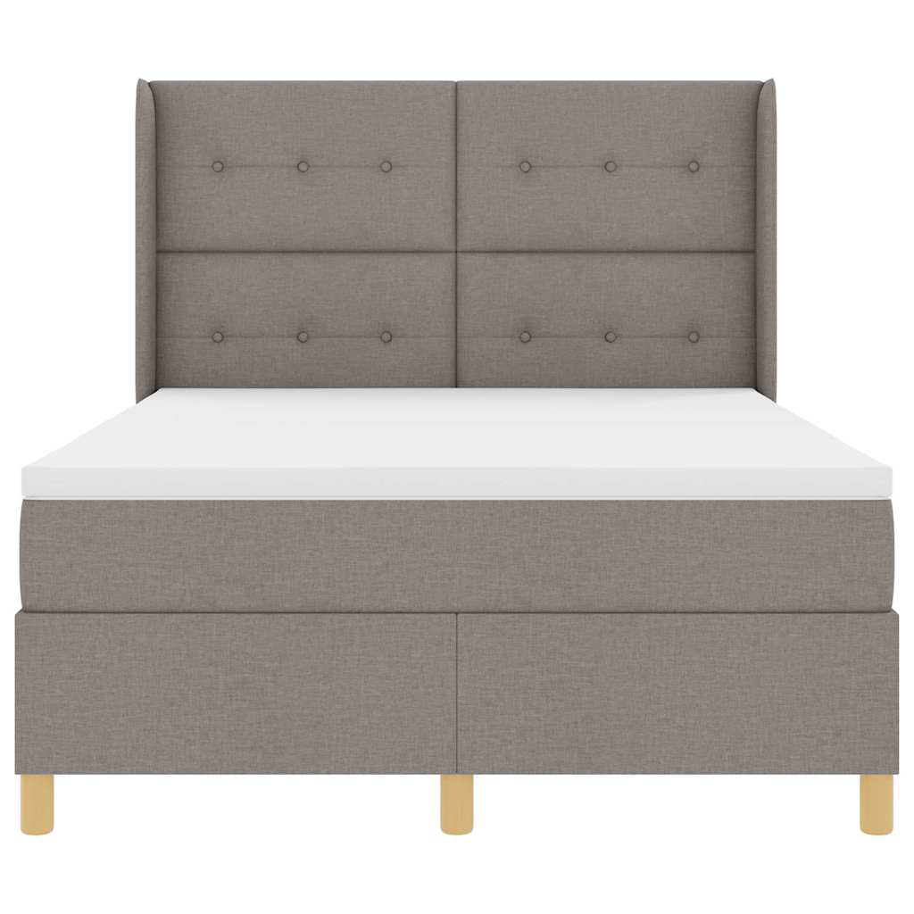 Boxspringbett mit Matratze Taupe 140 x 190 cm Stoff