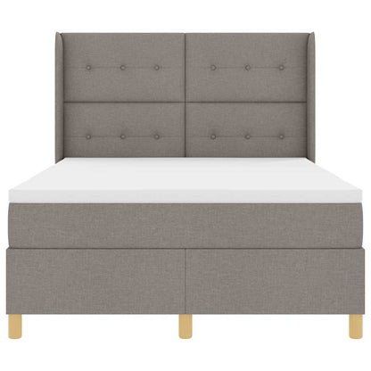 Boxspringbett mit Matratze Taupe 140 x 190 cm Stoff