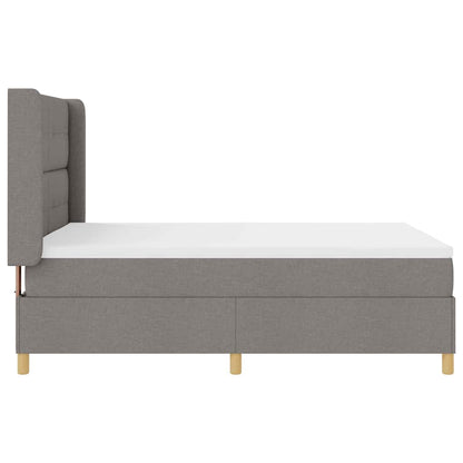 Boxspringbett mit Matratze Taupe 140 x 190 cm Stoff
