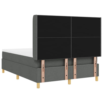 Boxspringbett mit Matratze mit Kopfteil Grau 140 x 200 cm Stoff