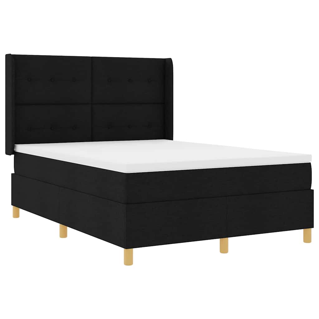 Boxspringbett mit Matratze Schwarz 140 x 200 cm Stoff