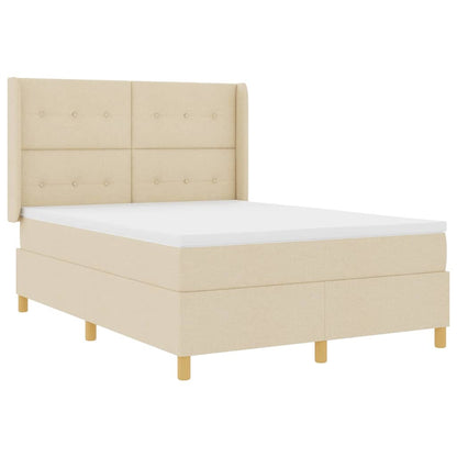 Boxspringbett mit Matratze Creme 140 x 200 cm Stoff