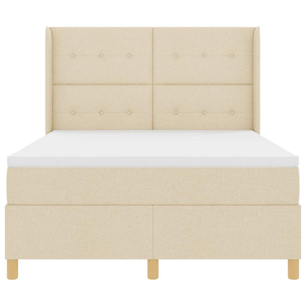 Boxspringbett mit Matratze Creme 140 x 200 cm Stoff