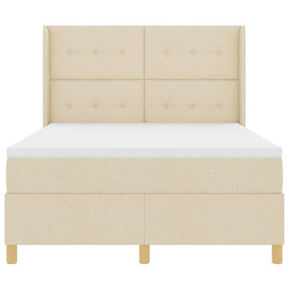 Boxspringbett mit Matratze Creme 140 x 200 cm Stoff