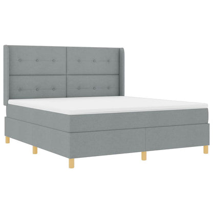 Boxspringbett mit Matratze Hellgrau 140 x 200 cm Stoff