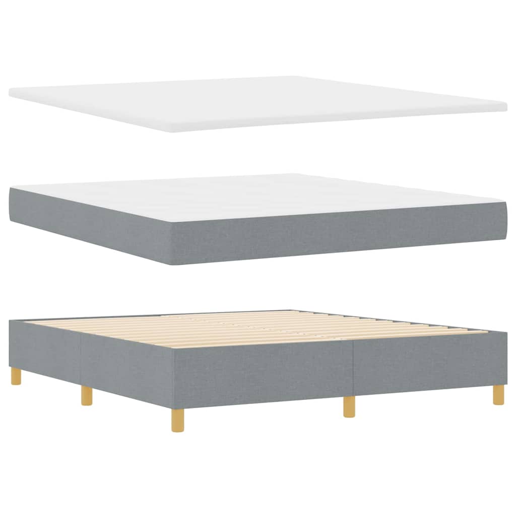 Boxspringbett mit Matratze Hellgrau 140 x 200 cm Stoff