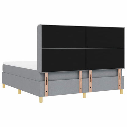 Boxspringbett mit Matratze Hellgrau 140 x 200 cm Stoff